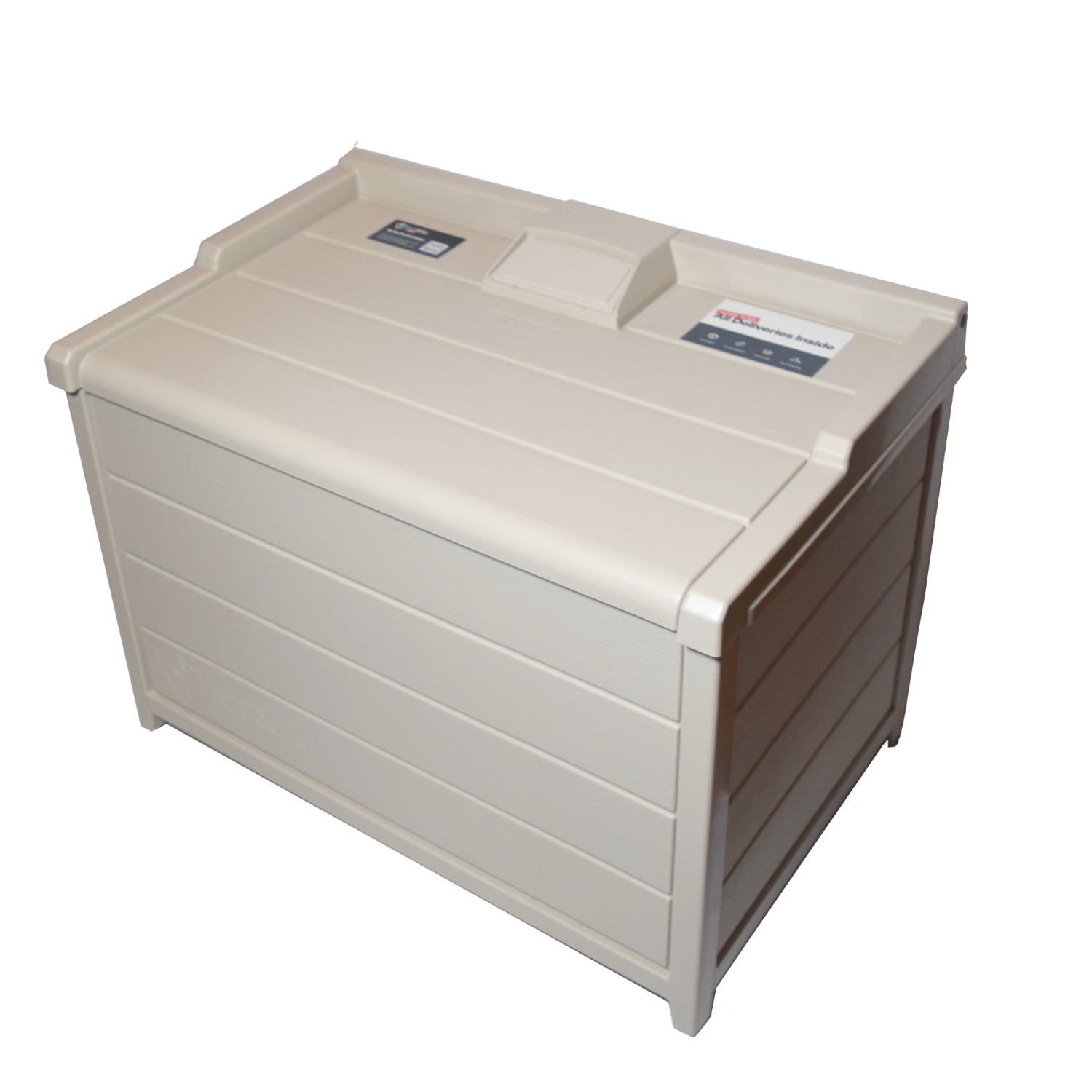 Side View Tan Model BenchSentry Package Delivery Box